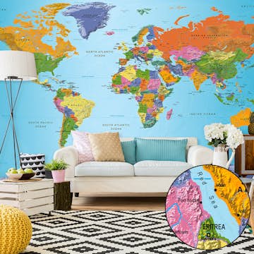 Fototapet XXL Arkiio World Map Colourful Geography II 500x280 cm