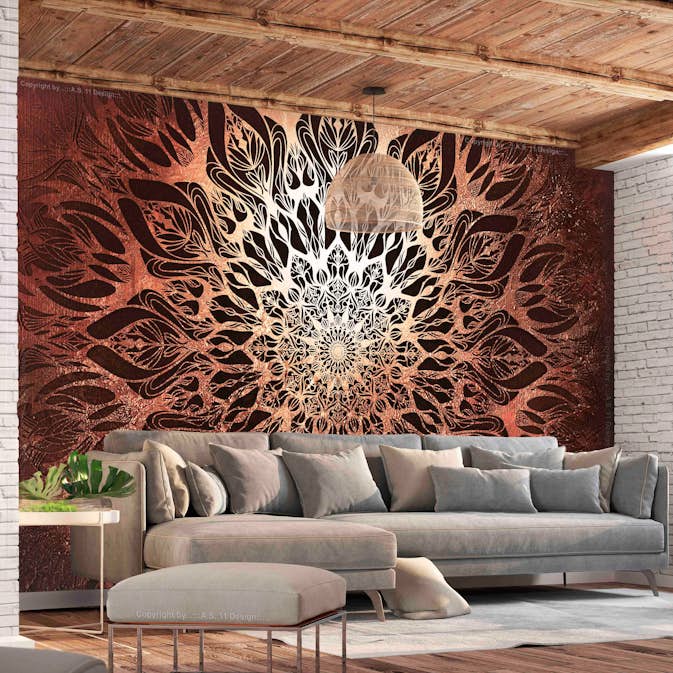 Fototapet Arkiio Självhäftande Spider Web Orange