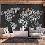 Fototapet Arkiio Retro Continents Svart