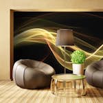 Fototapet Arkiio Gul vågform flyter i mörkret 450x270 cm