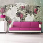 Fototapet Arkiio Map Of The World Howling To The Moon