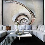 Fototapet Arkiio White Spiral Stairs