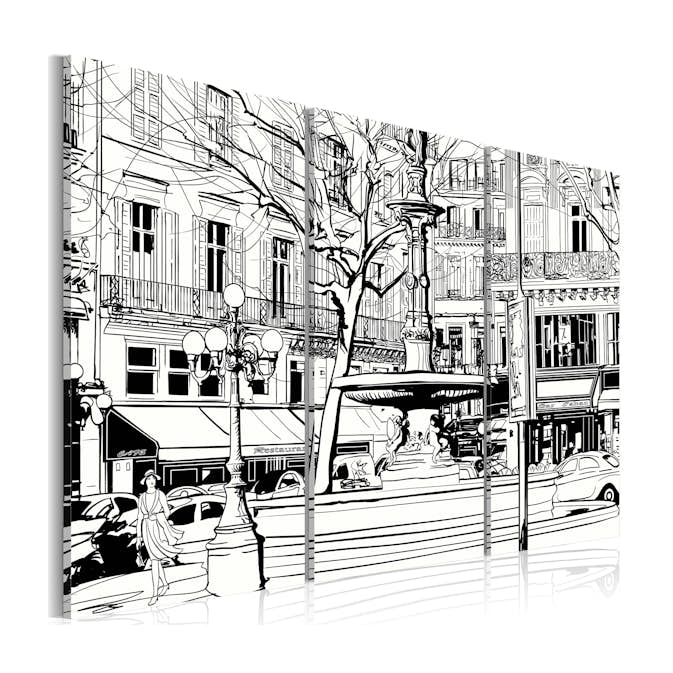 Tavla Arkiio Skiss Över Parisiskt Torg