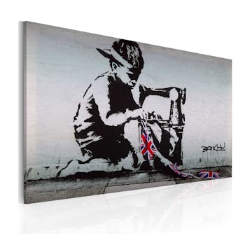 Tavla Arkiio Union Jack Kid Banksy 60x40