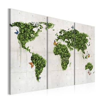 Tavla Arkiio Grönt Land Fjärilar Triptyk