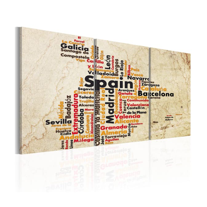 Tavla Arkiio Spanien Text Kartan I Färger Flaggan