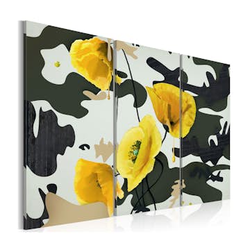 Tavla Arkiio Målad Av Vallmo Triptyken