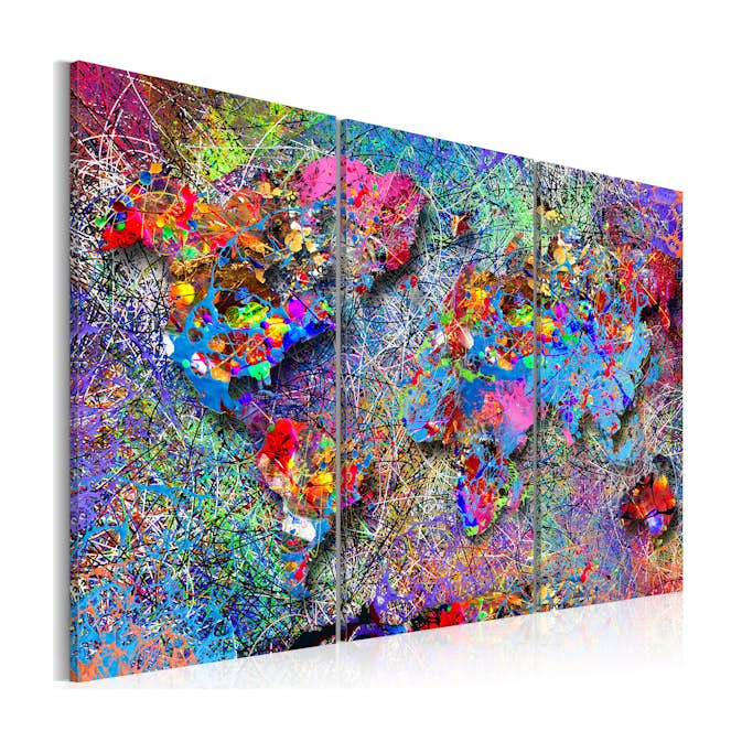 Tavla Arkiio World Map Colourful Whirl