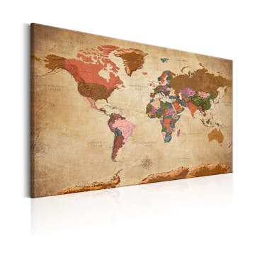 Tavla Arkiio World Map Brown Elegance