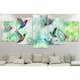 Tavla Arkiio Colourful Hummingbirds Green 5 delar