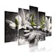 Tavla Arkiio Lilies And Stones Wide Grey 5 delar