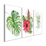 Tavla Arkiio Red Hibiscus 3 delar 120x60