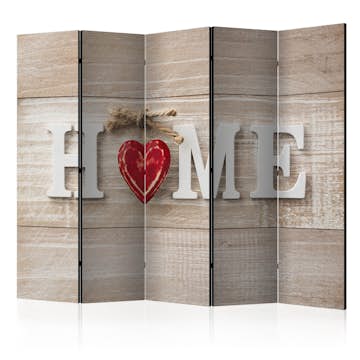 Rumsavdelare Skärmvägg Arkiio Home and red heart 225x172 cm