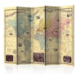 Rumsavdelare Skärmvägg Arkiio Nouvelle Carte Du Monde 225x172 cm