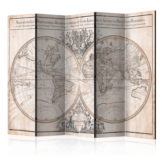 Rumsavdelare Skärmvägg Arkiio Mappe-Monde Geo-Hydrographique 225x172 cm
