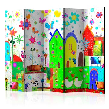 Rumsavdelare Skärmvägg Arkiio Happy Farm II Flerfärgad 225x172 cm