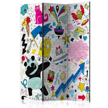 Rumsavdelare Skärmvägg Arkiio Energetic Panda 135x172 cm