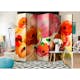 Rumsavdelare Skärmvägg Arkiio Velvet Poppies II Grön/Röd/Orange 225x172 cm