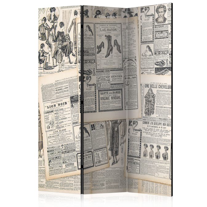 Rumsavdelare Skärmvägg Arkiio Vintage Newspapers 135x172 cm