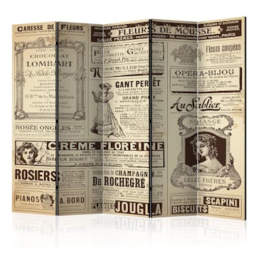 Rumsavdelare Skärmvägg Arkiio Vintage Magazines II 225x172 cm