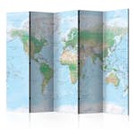 Rumsavdelare Skärmvägg Arkiio World Map 225x172 cm