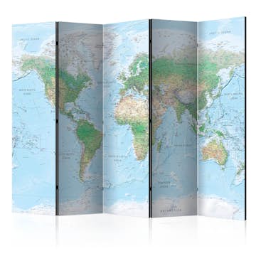 Rumsavdelare Skärmvägg Arkiio World Map 225x172 cm