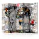 Rumsavdelare Skärmvägg Arkiio World map Banksy 225x172 cm