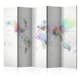 Rumsavdelare Skärmvägg Arkiio White-Colorful World Map 225x172 cm