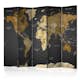 Rumsavdelare Skärmvägg Arkiio World Map on Dark Background 225x172 cm