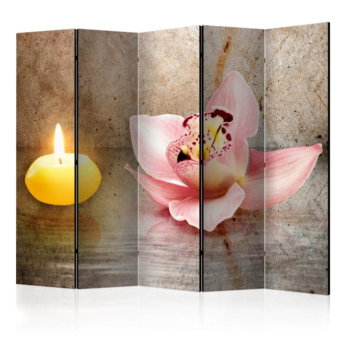 Rumsavdelare Skärmvägg Arkiio Romantic Evening II Rosa/Gul 225x172 cm