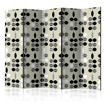 Rumsavdelare Skärmvägg Arkiio Black and White Dots II 225x172 cm