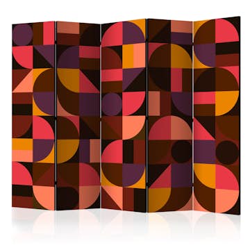 Rumsavdelare Skärmvägg Arkiio Geometric Mosaic Red II 225x172 cm