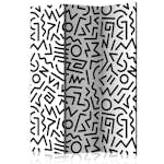 Rumsavdelare Skärmvägg Arkiio Black And White Maze 135x172 cm