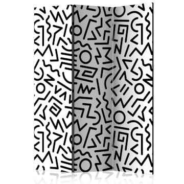 Rumsavdelare Skärmvägg Arkiio Black And White Maze 135x172 cm