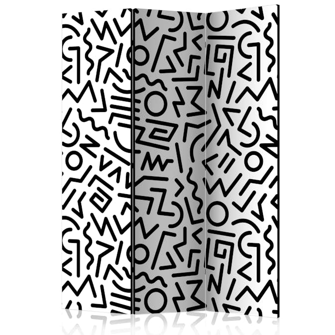Rumsavdelare Skärmvägg Arkiio Black And White Maze 135x172 cm