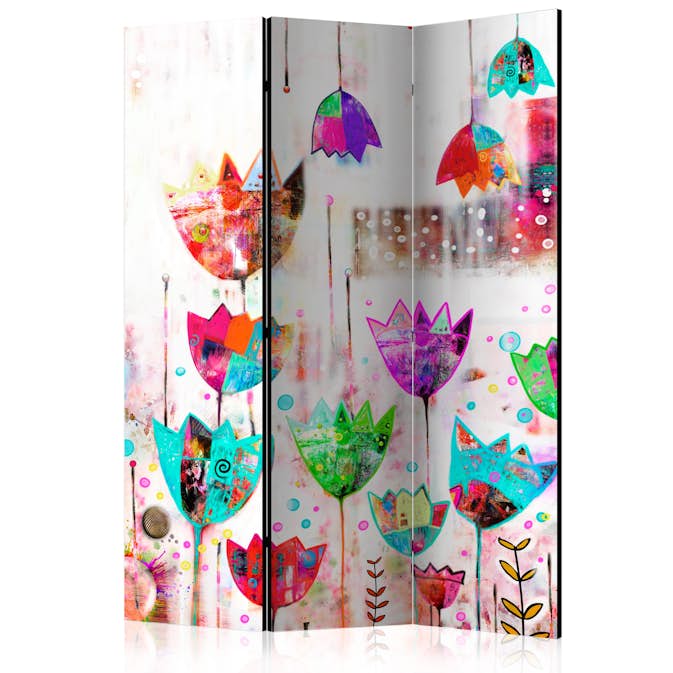 Rumsavdelare Skärmvägg Arkiio Colorful Tulips 135x172 cm