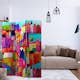 Rumsavdelare Skärmvägg Arkiio Rainbow-Hued Town 135x172 cm