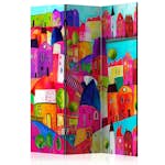 Rumsavdelare Skärmvägg Arkiio Rainbow-Hued Town 135x172 cm