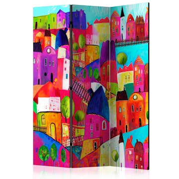 Rumsavdelare Skärmvägg Arkiio Rainbow-Hued Town 135x172 cm