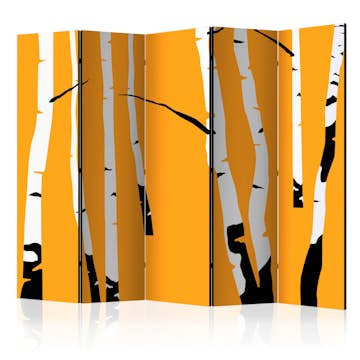 Rumsavdelare Skärmvägg Arkiio Birches on the Orange Background II 225x172 cm