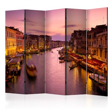 Rumsavdelare Skärmvägg Arkiio City of Lovers Venice by Night II Violett/Brun 225x172 cm