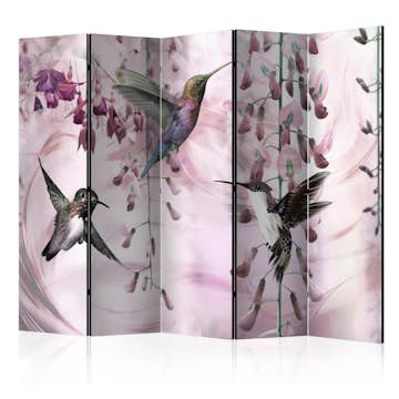 Rumsavdelare Skärmvägg Arkiio Flying Hummingbirds Pink II 225x172 cm