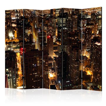 Rumsavdelare Skärmvägg Arkiio City by Night Chicago USA II 225x172 cm
