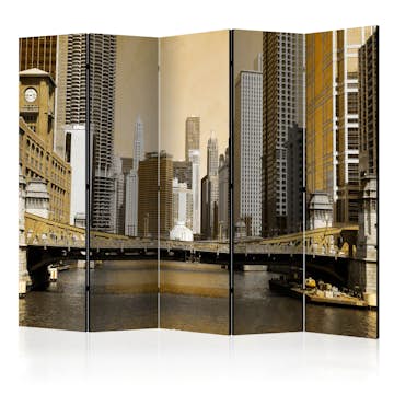 Rumsavdelare Skärmvägg Arkiio Chicago's Bridge Vintage Effect II 225x172 cm