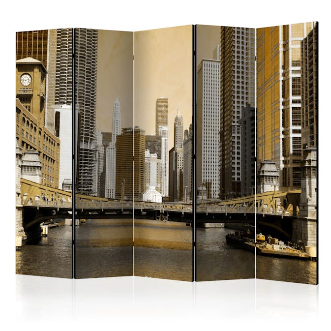 Rumsavdelare Skärmvägg Arkiio Chicago's Bridge Vintage Effect II 225x172 cm
