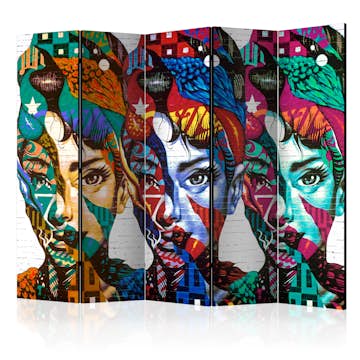 Rumsavdelare Skärmvägg Arkiio Colorful Faces II 225x172 cm