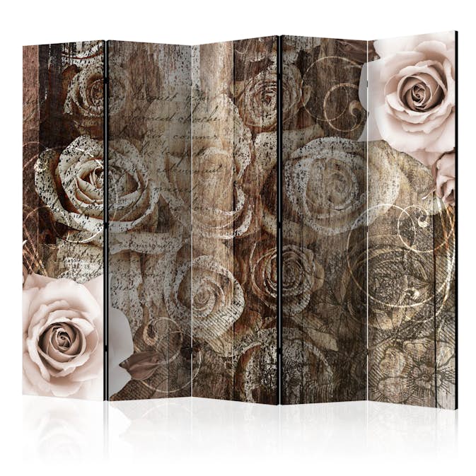Rumsavdelare Skärmvägg Arkiio Old Wood and Roses II 225x172 cm