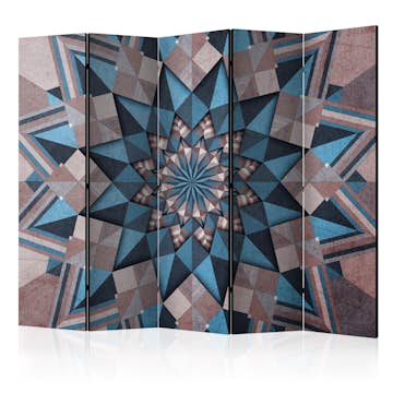 Rumsavdelare Skärmvägg Arkiio Star Mandala Brown and Blue II 225x172 cm