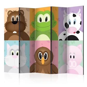 Rumsavdelare Skärmvägg Arkiio Cheerful Animals II 225x172 cm