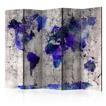 Rumsavdelare Skärmvägg Arkiio World Map Ink Blots II 225x172 cm